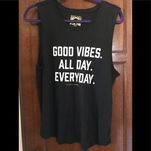 Black sleeveless T-shirt